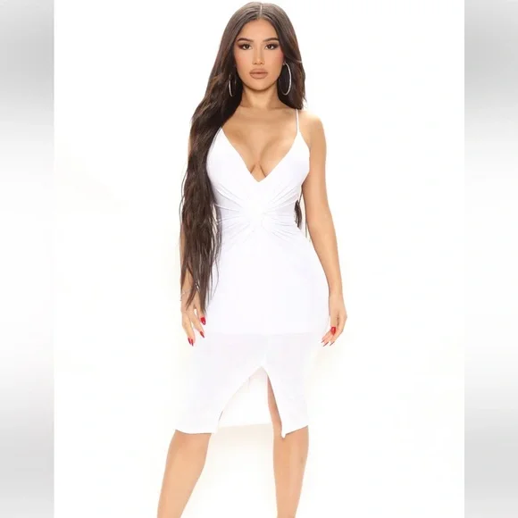 Fashion Nova Dresses Nwt White Midi Dress Poshmark